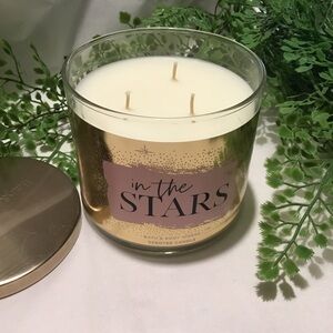 New Bath & Body Works 14.5 oz 3 wick candle In The Stars gift glass jar round